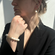 Earrings Natural pearls in silver with gold plating